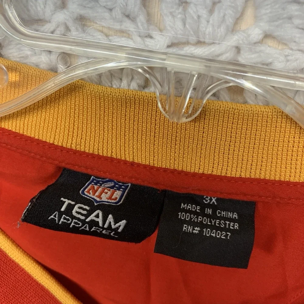 Kansas City Chiefs NFL Windbreak Pullover Jacket Mens 3X Red‎ Long Sleeve V Nevk